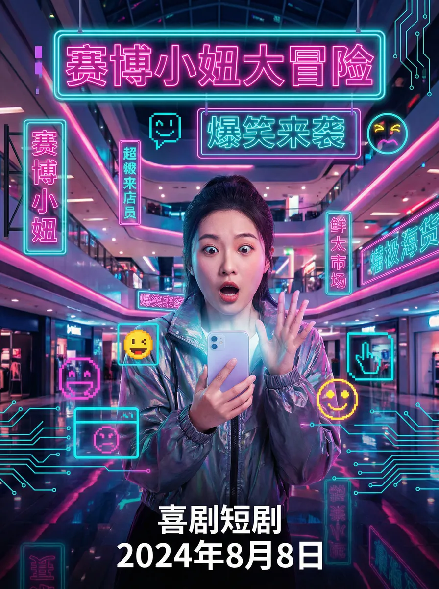 纯洁轮舞曲樱花未增删带翻译 搞笑喜剧短剧 - 赛博小妞大冒险海报